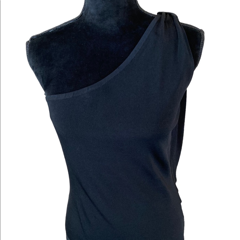 Per se Black One Shoulder Top